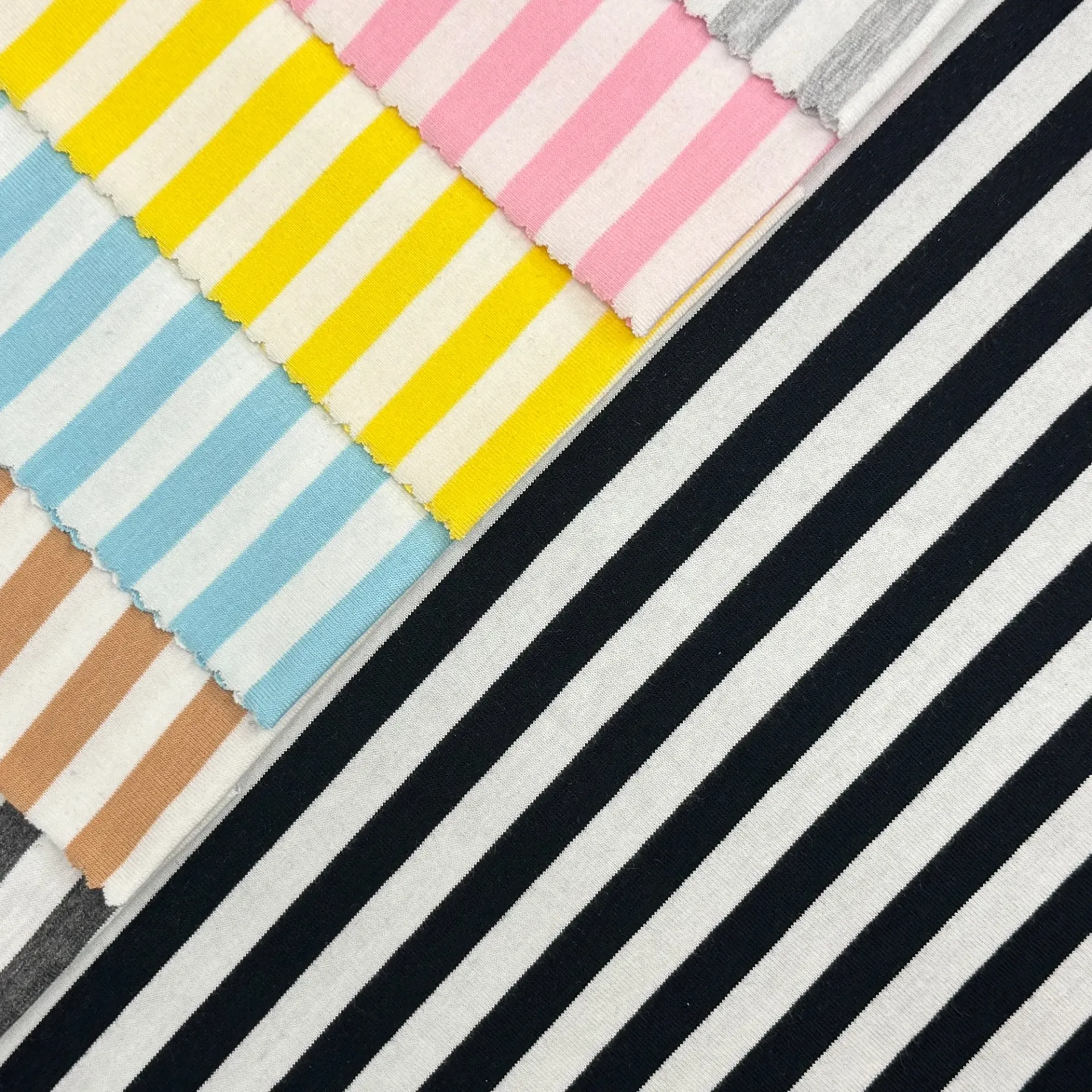 Cotton Spandex Stripes (Black)