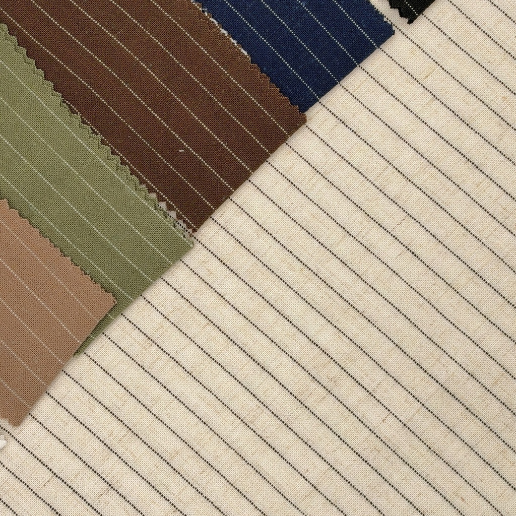 Linen Fine Stripe (Black)