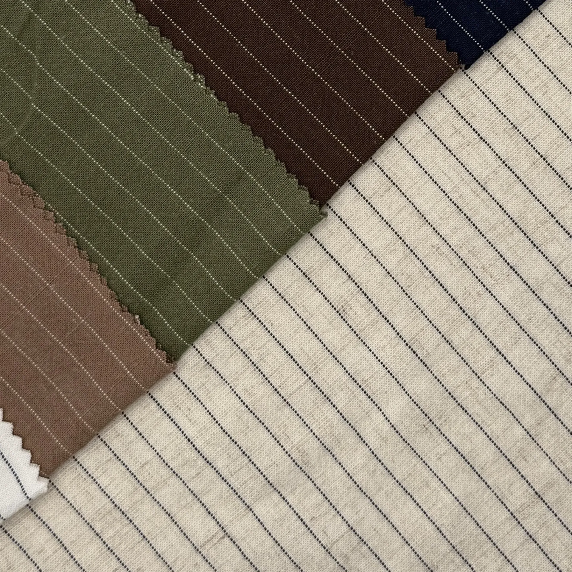 Linen Fine Stripe (Black)