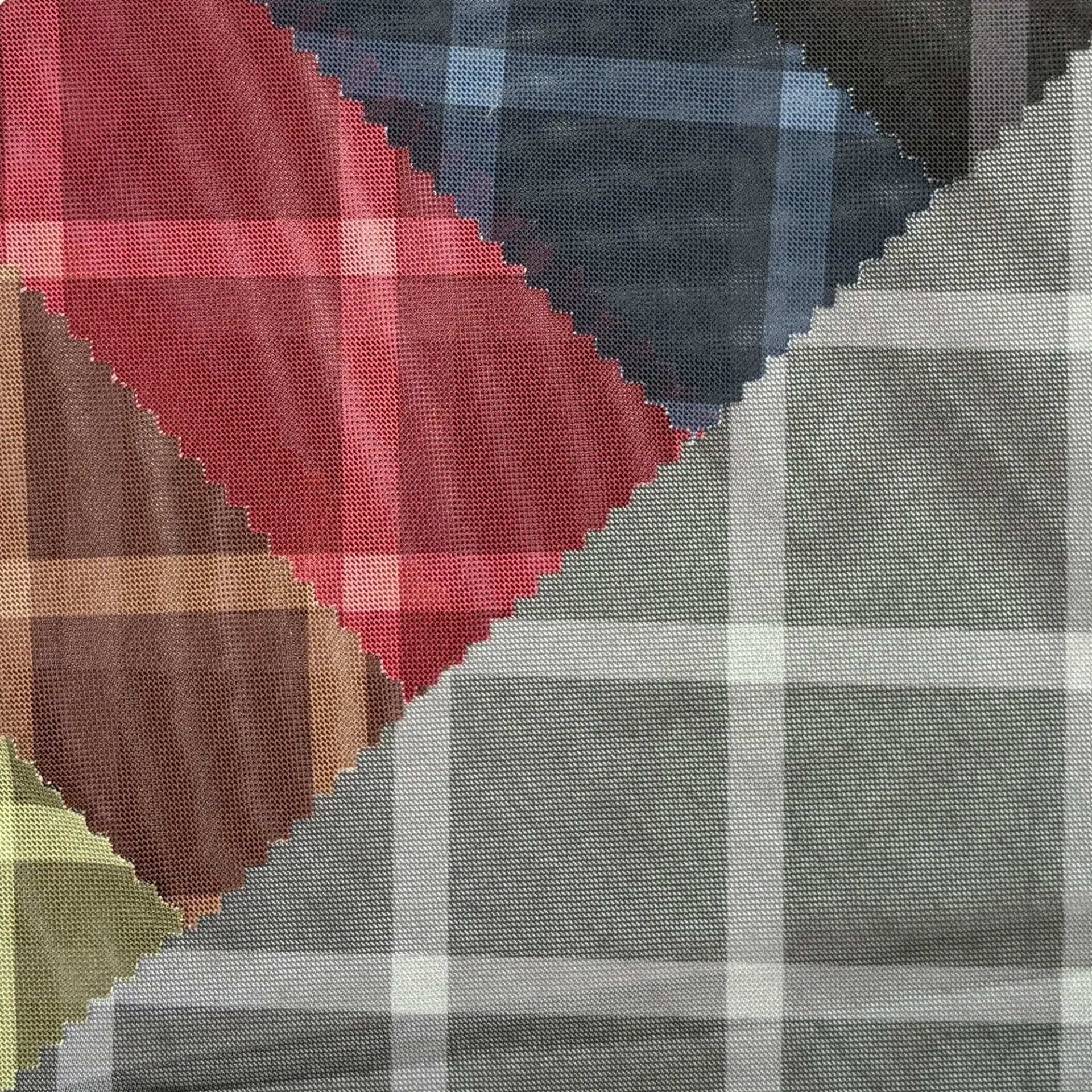 Diagonal Plaid Mesh (Black)